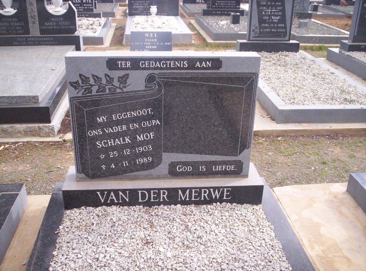 MERWE Schalk Mof, van der  1903-1989