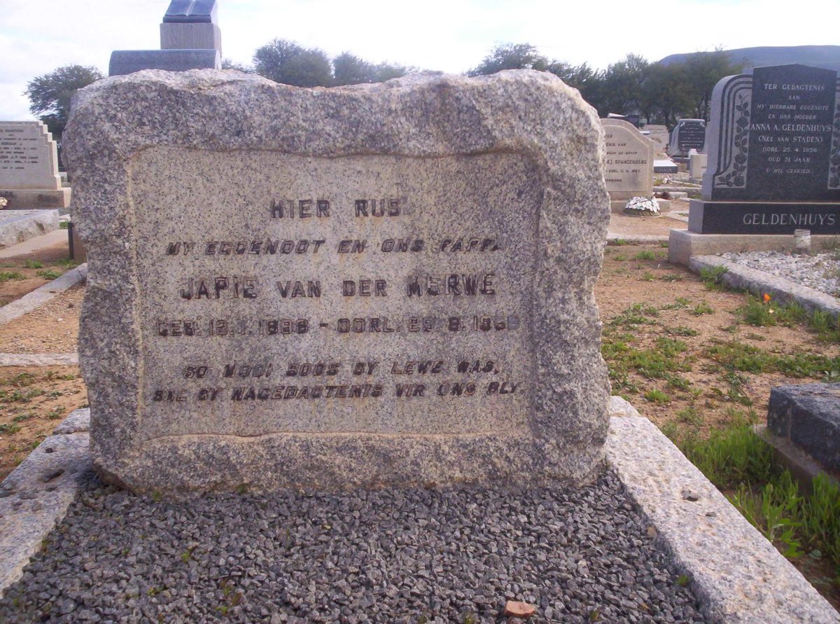 MERWE Japie, van der 1898-1958