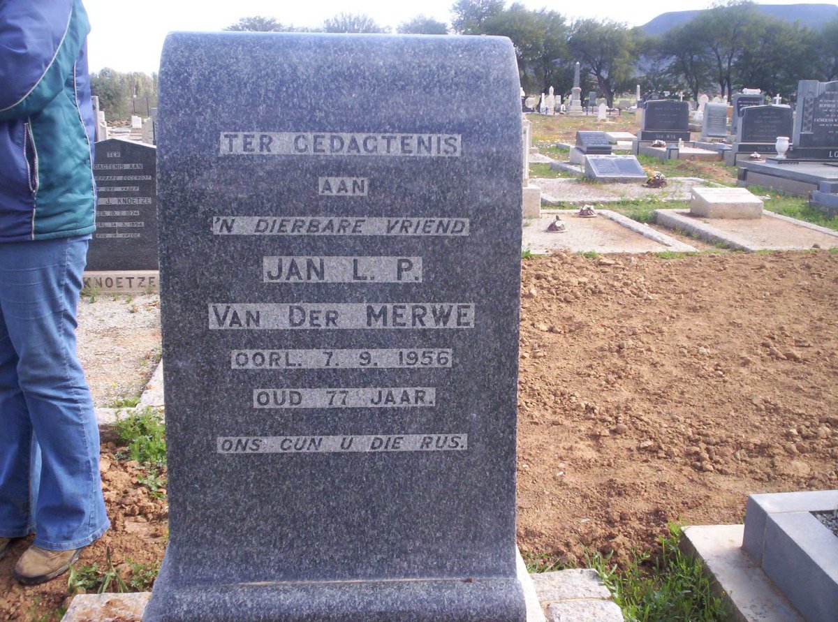 MERWE Jan L.P., van der -1956