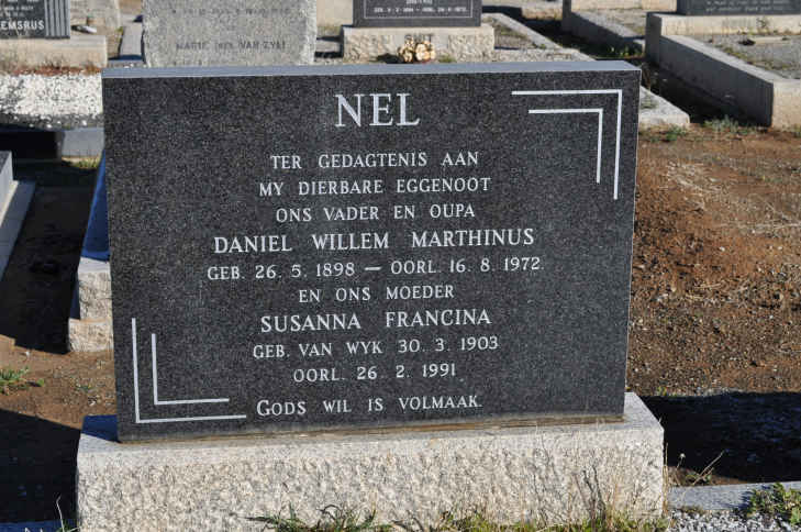 NEL Daniel Willem Marthinus 1898-1972 &amp; Susanna Francina VAN WYK 1903-1991