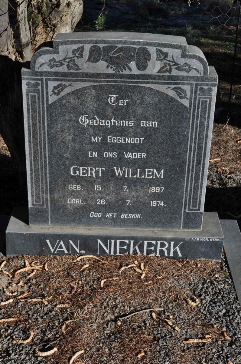 NIEKERK Gert Willem, van 1897-1974