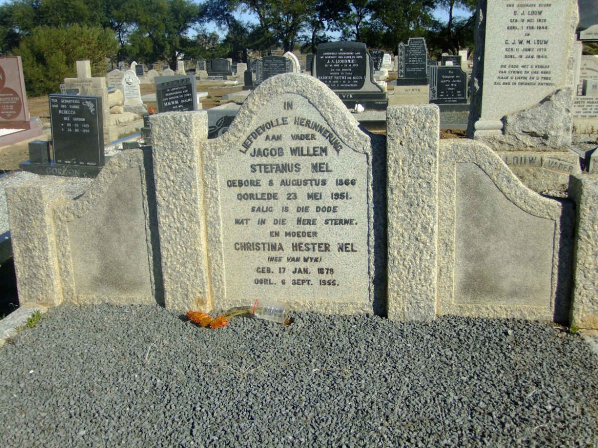NEL Jacob Willem Stefanus 1866-1951 &amp; Christina Hester VAN WYK 1878-1955