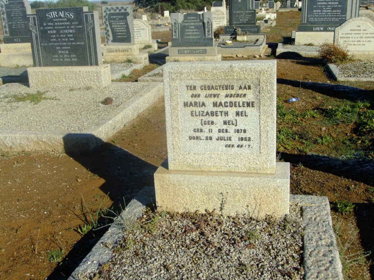 NEL Maria Magdelene Elizabeth nee NEL 1878-1952