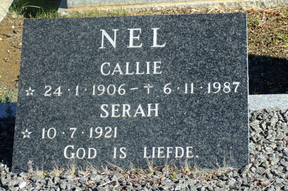 NEL Callie 1906-1987 &amp; Serah 1921-