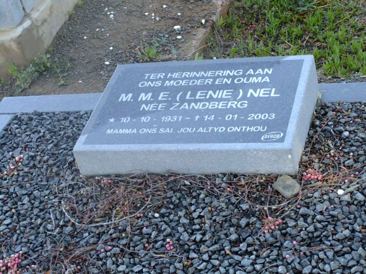 NEL M.M.E. nee ZANDBERG 1931-2003