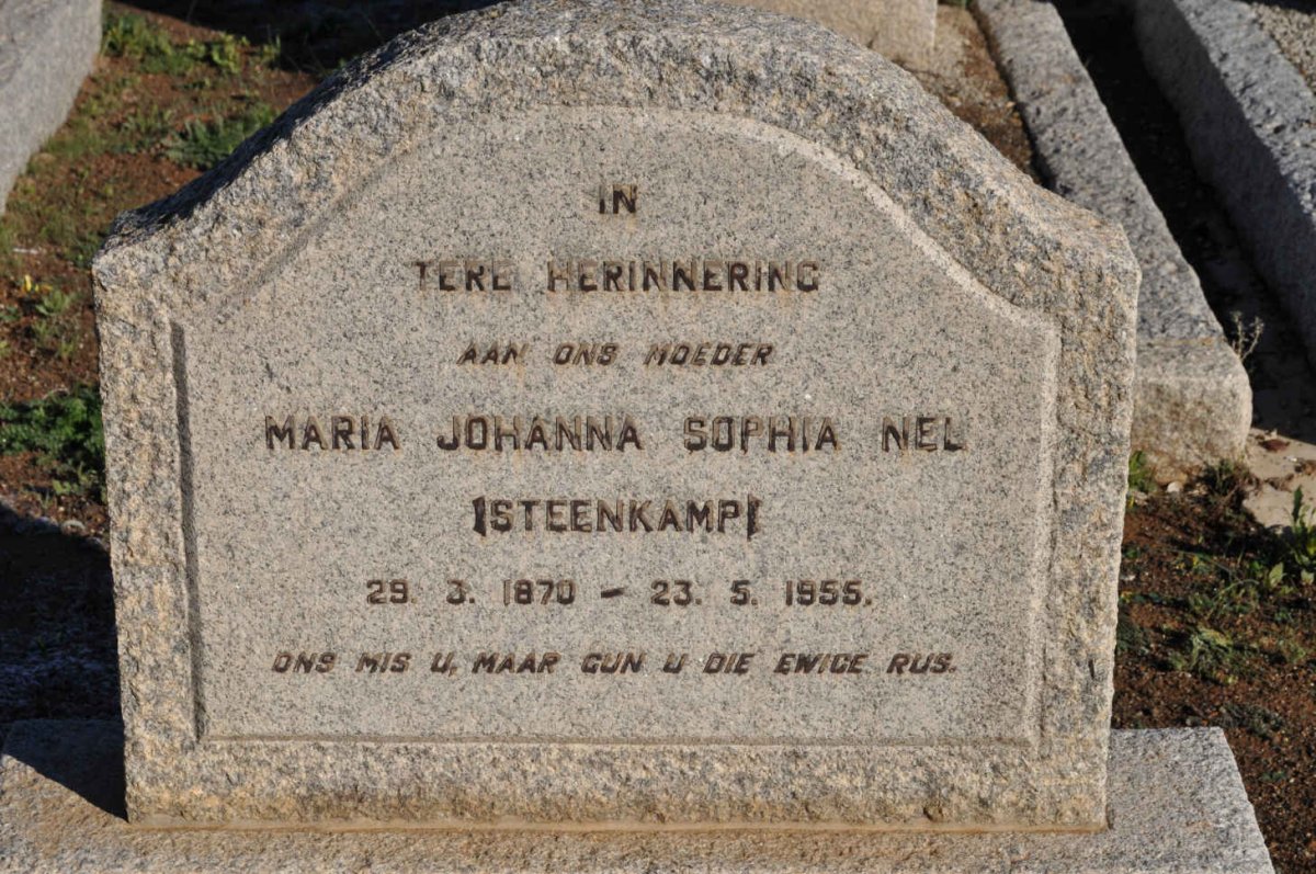 NEL Maria Johanna Sophia nee STEENKAMP 1870-1955