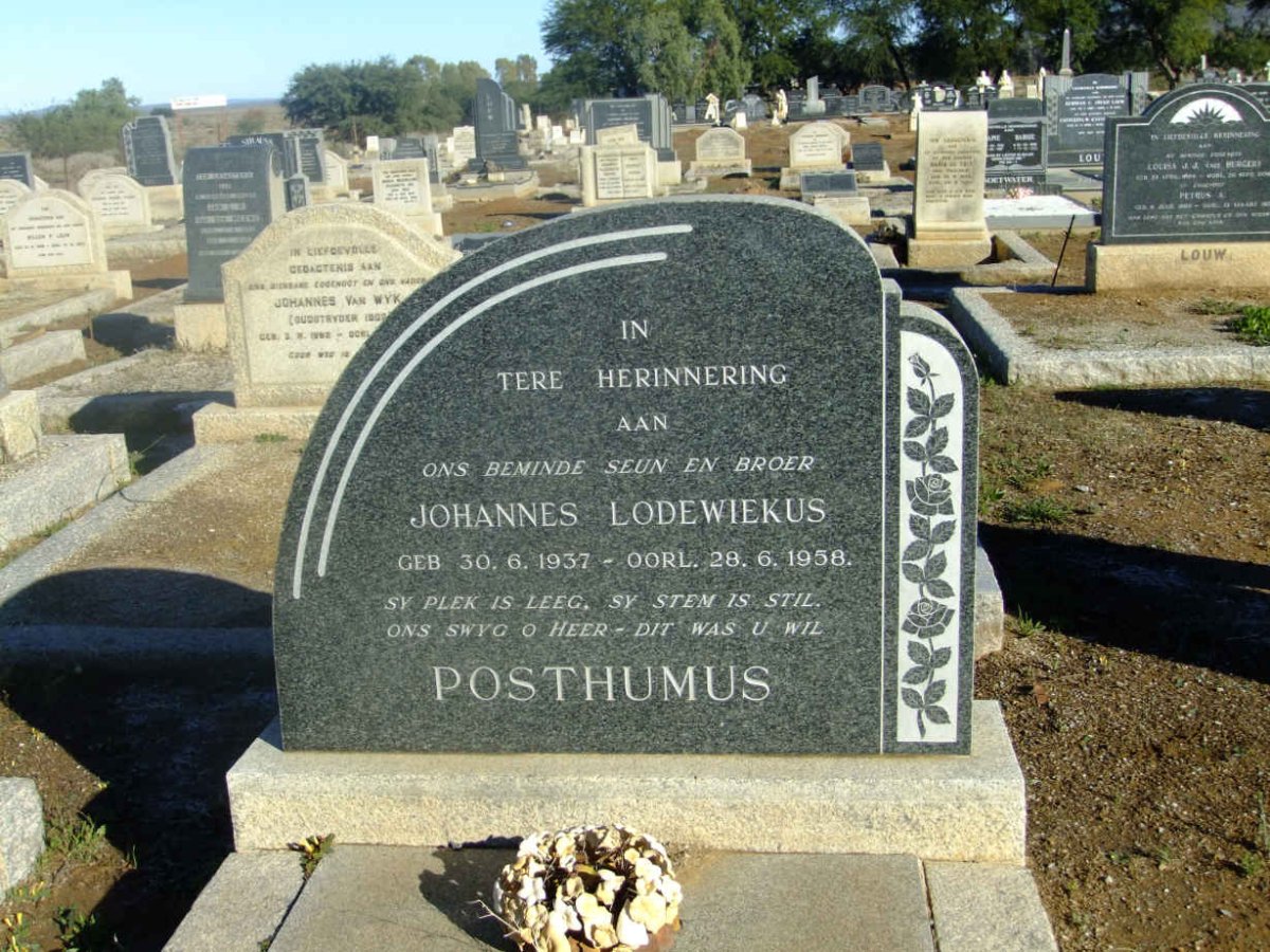POSTHUMUS Johannes Lodewiekus 1937-1958