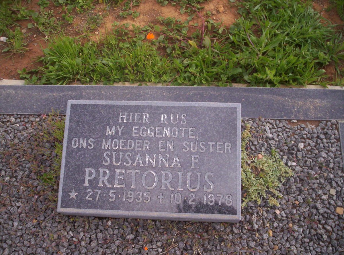 PRETORIUS Susanna F. 1935-1978
