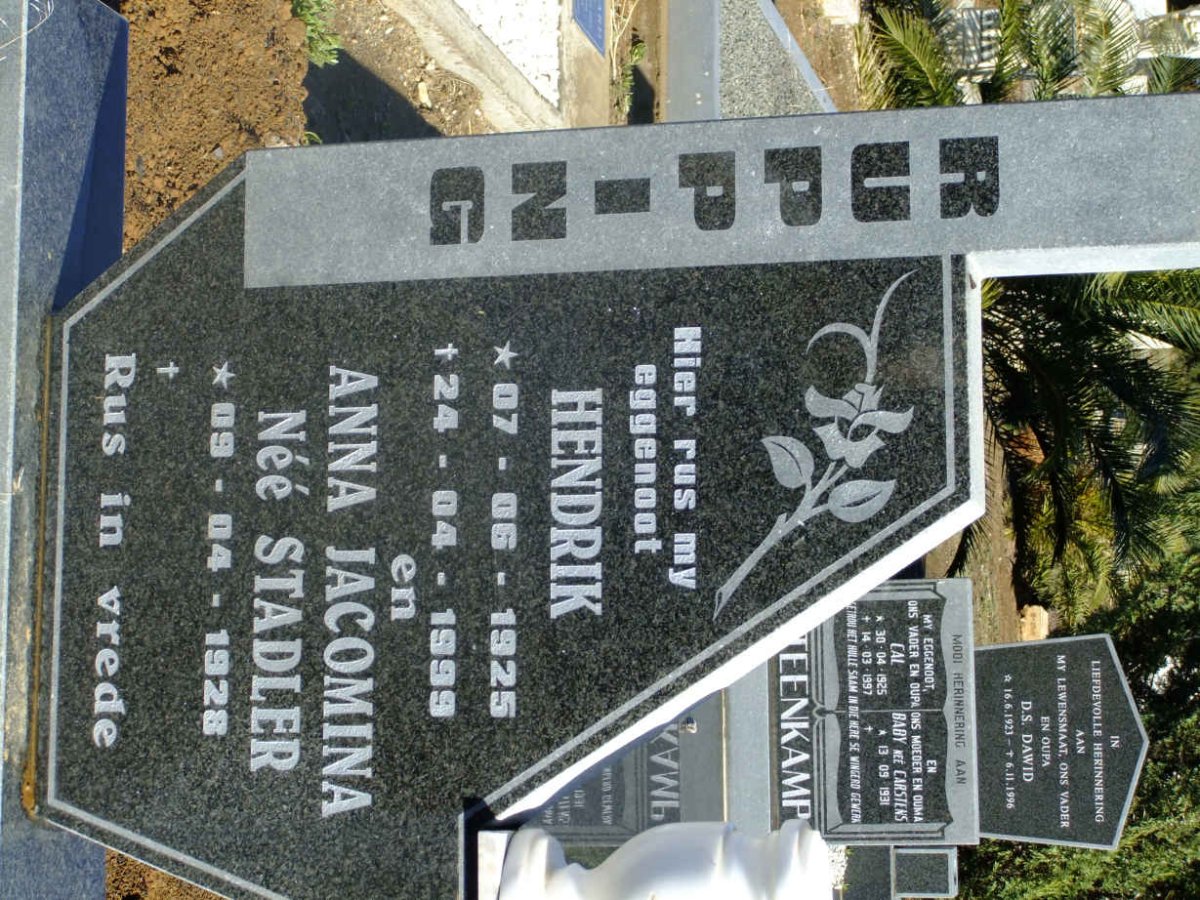 RUPPING Hendrik 1925-1999 &amp; Anna Jacomina STADLER 1928-