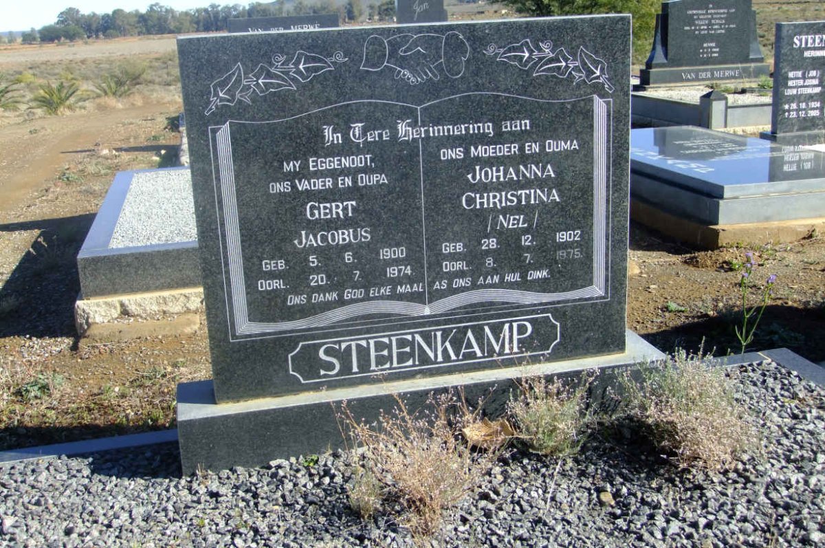 STEENKAMP Gert Jacobus 1900-1974 &amp; Johanna Christina NEL 1902-1975