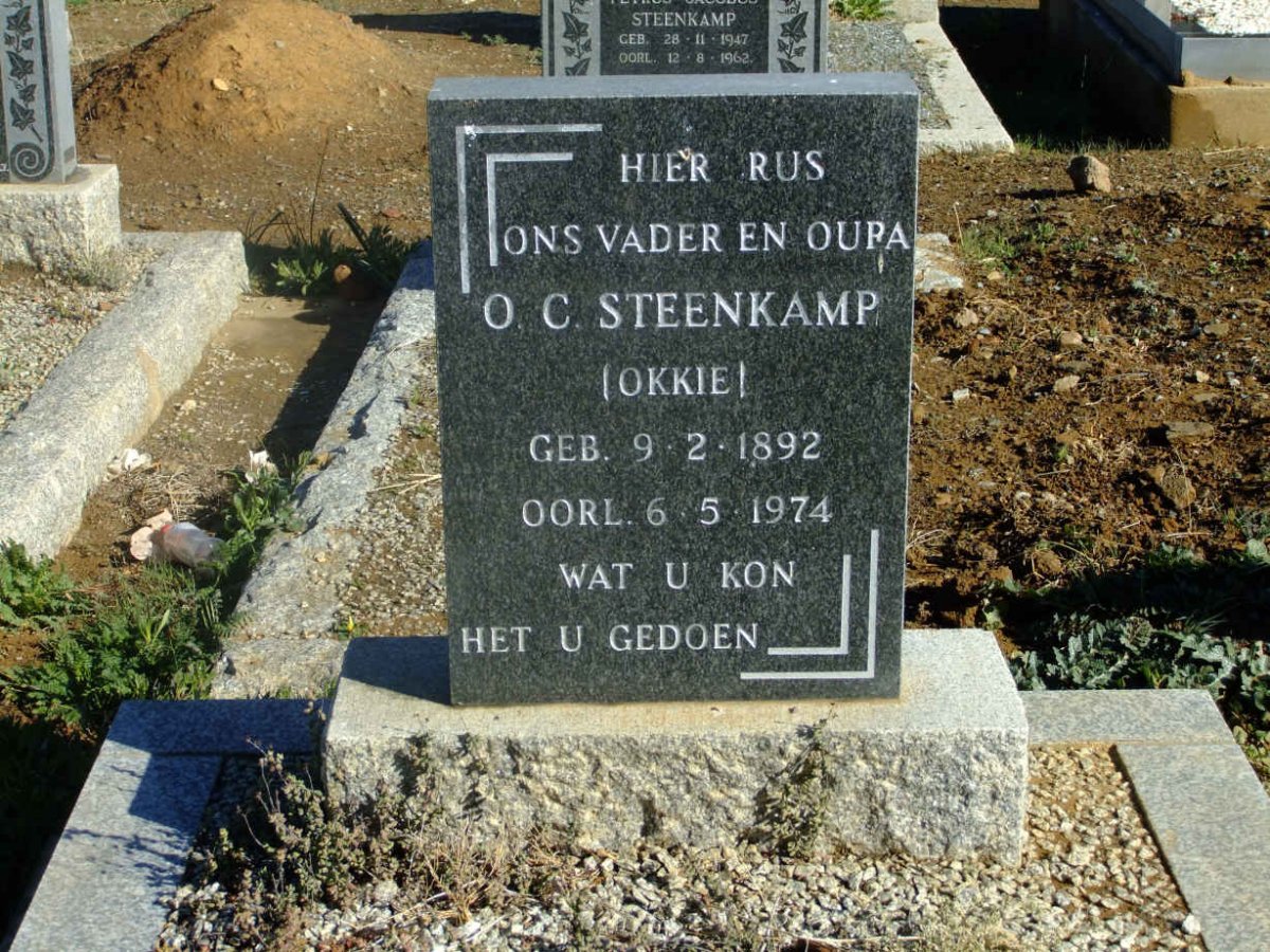 STEENKAMP O.C. 1892-1974