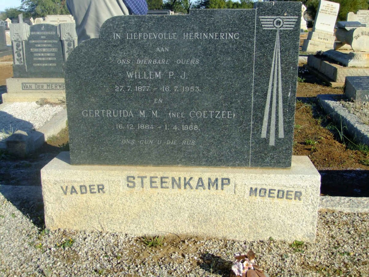 STEENKAMP Willem P.J. 1877-1953 &amp; Gertruida M.M. COETZEE 1884-1968
