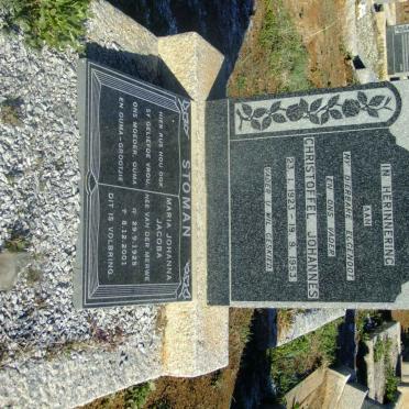 STOMAN Christoffel Johannes 1923-1953 &amp; Maria Johanna Jacoba VAN DER MERWE 1925-2001