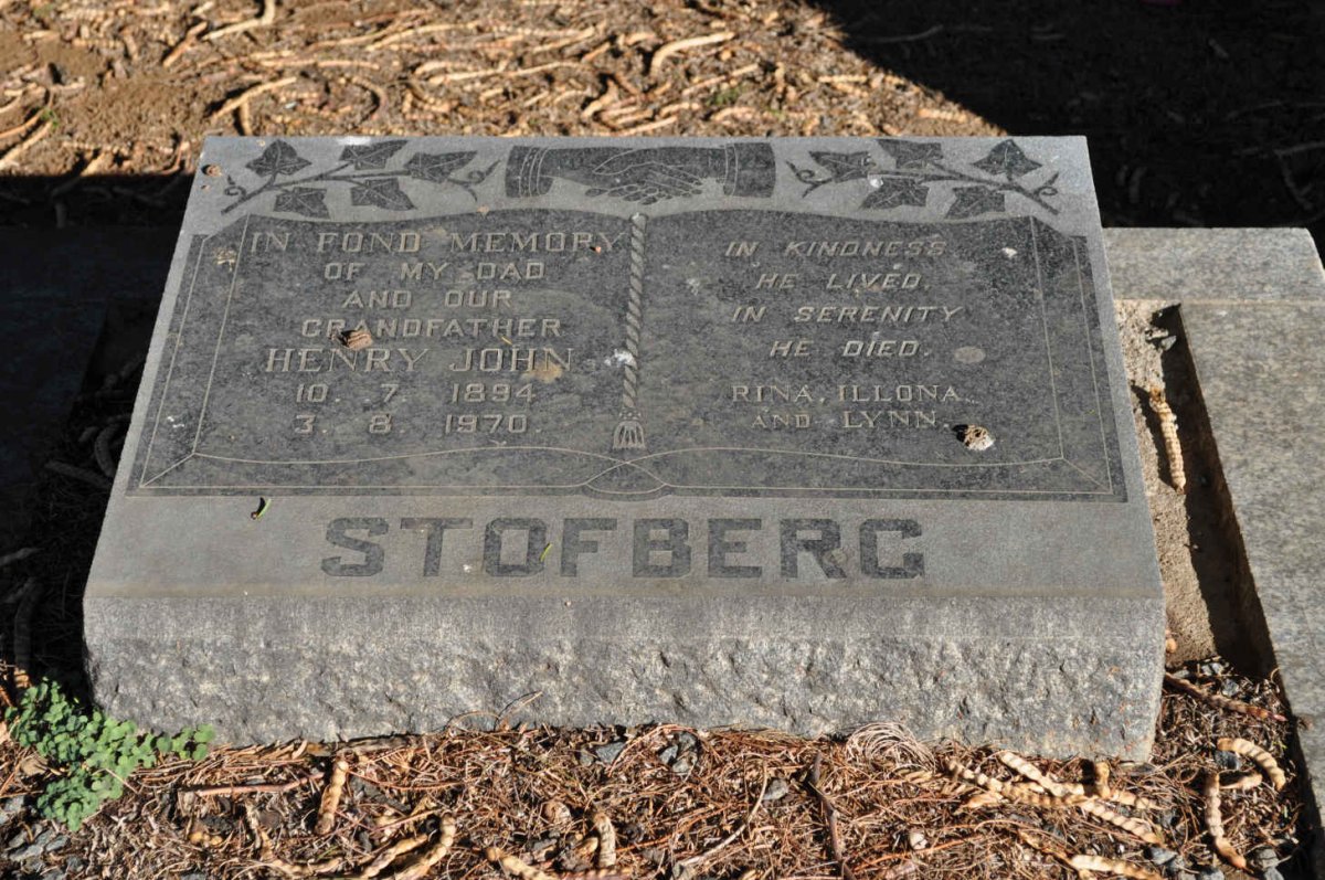 STOFBERG Henry John 1894-1970