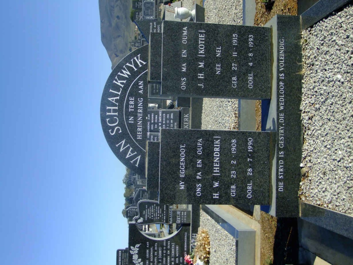 SCHALKWYK H.W., van 1908-1990 &amp; J.H.M. NEL 1915-1993