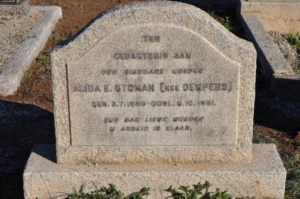 STOMAN Alida E. nee DEMPERS 1868-1951