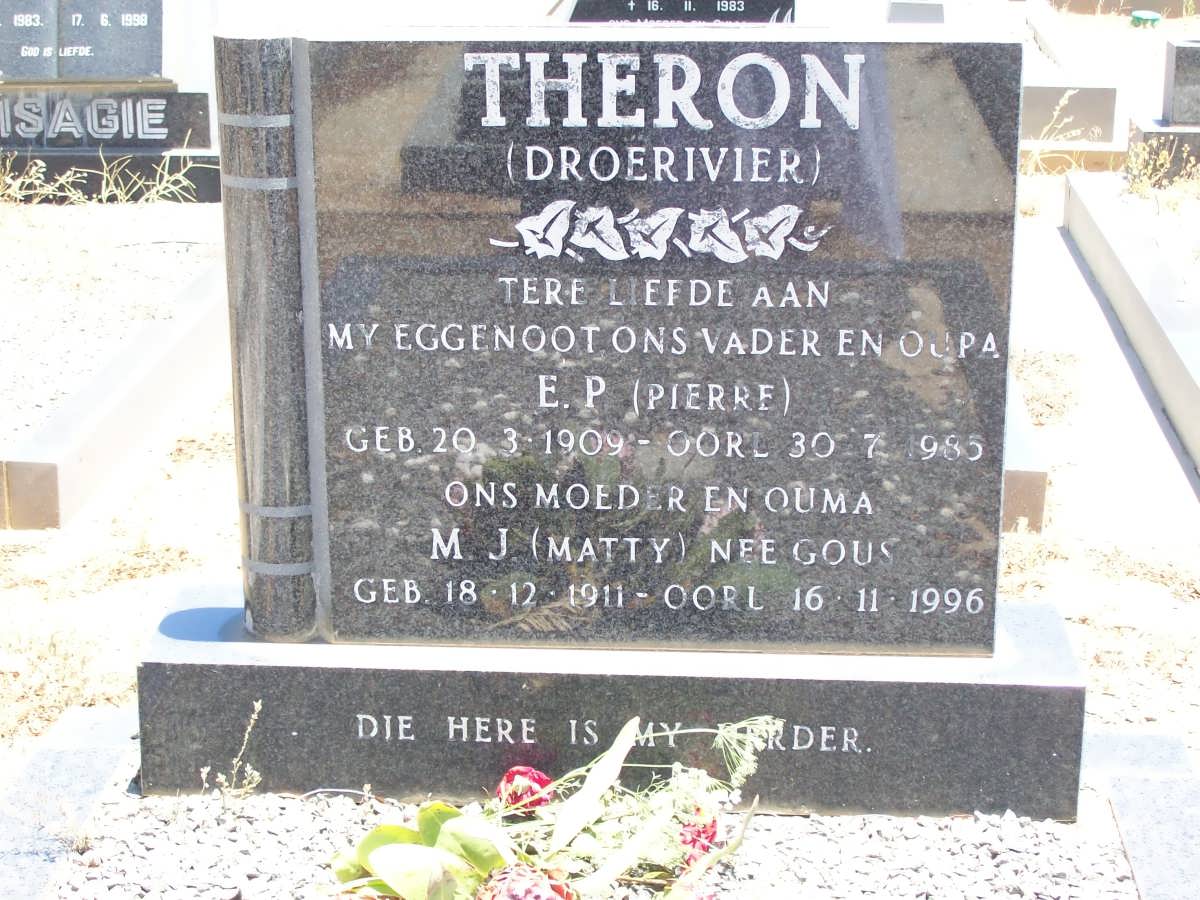 THERON E.P. 1909-1985 &amp; M.J. GOUS 1911-1996