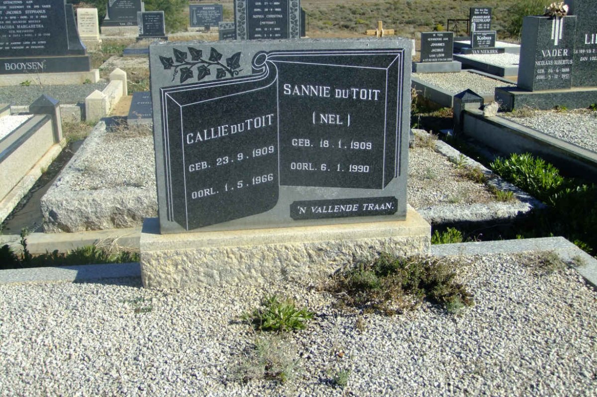 TOIT Callie, du 1909-1966 &amp; Sannie NEL 1909-1990