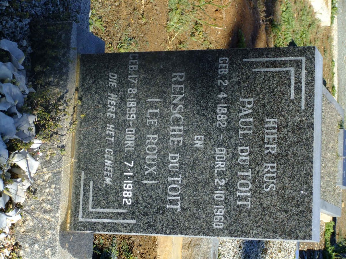 TOIT Paul, du 1882-1960 &amp; Rensche LE ROUX 1899-1982
