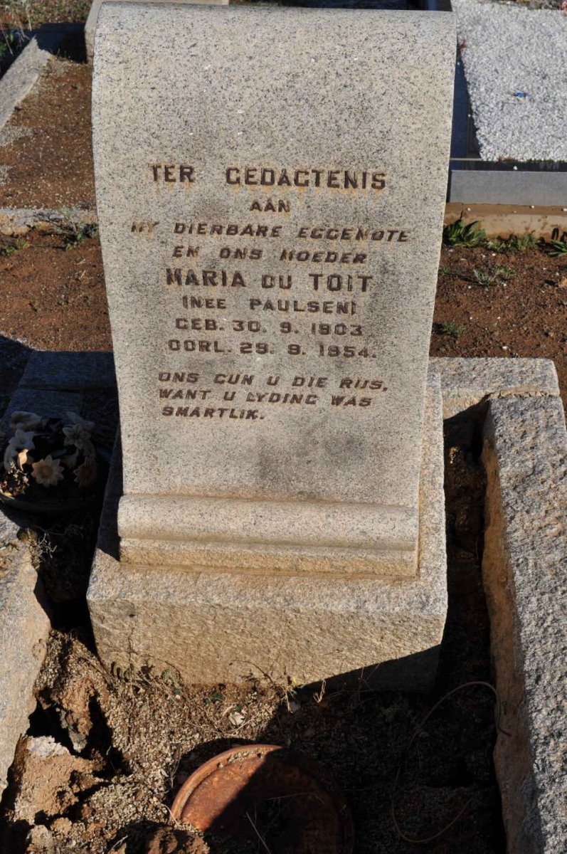 TOIT Maria, du nee PAULSEN 1903-1954