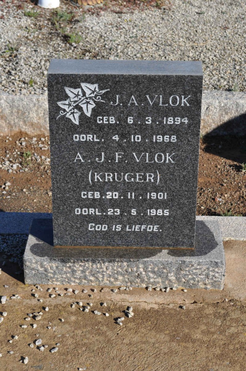 VLOK J.A. 1894-1968 &amp; A.J.F. KRUGER 1901-1985