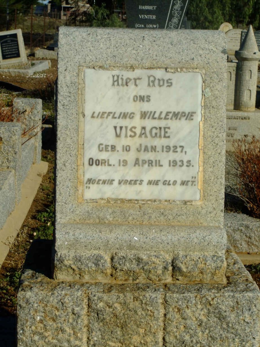 VISAGIE Willempie 1927-1935