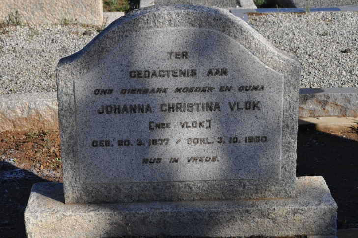 VLOK Johanna Christina nee VLOK 1877-1960