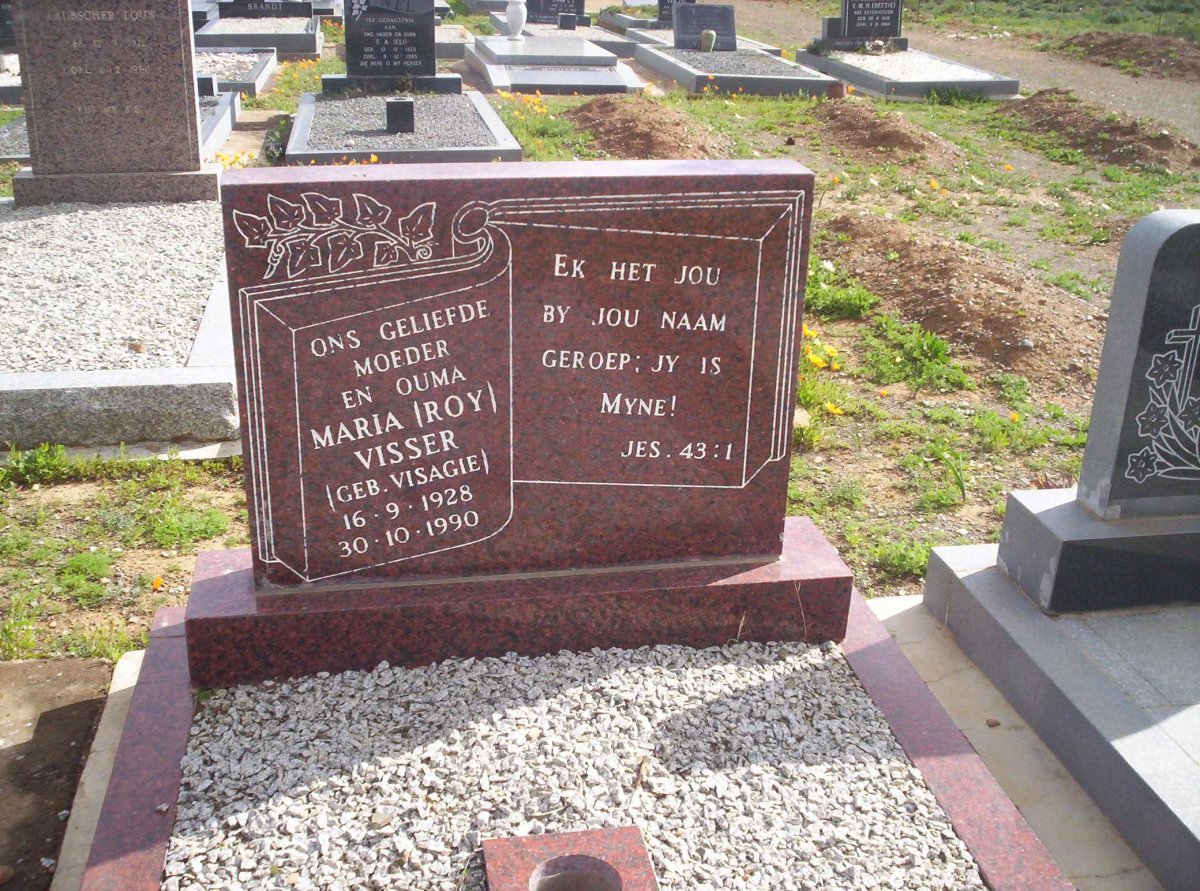 VISSER Maria nee VISAGIE 1928-1990