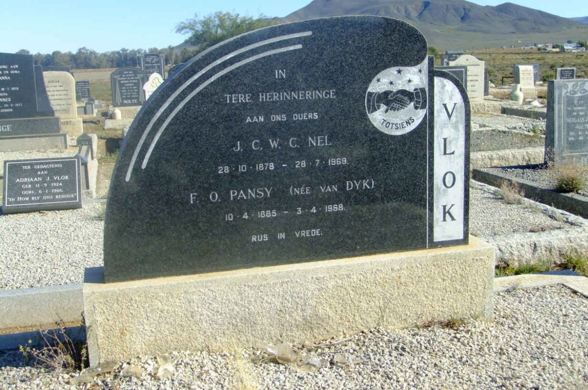 VLOK J.C.W.C. Nel 1878-1969 &amp; F.O. Pansy VAN DYK 1885-1968