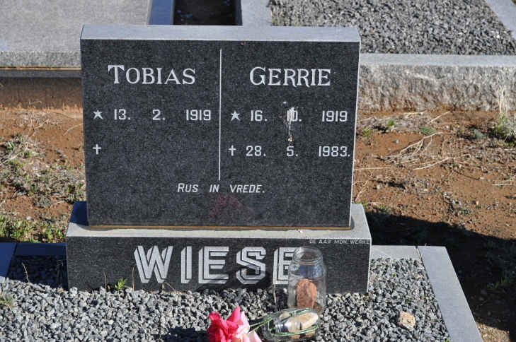 WIESE Tobias 1919- &amp; Gerrie 1919-1983