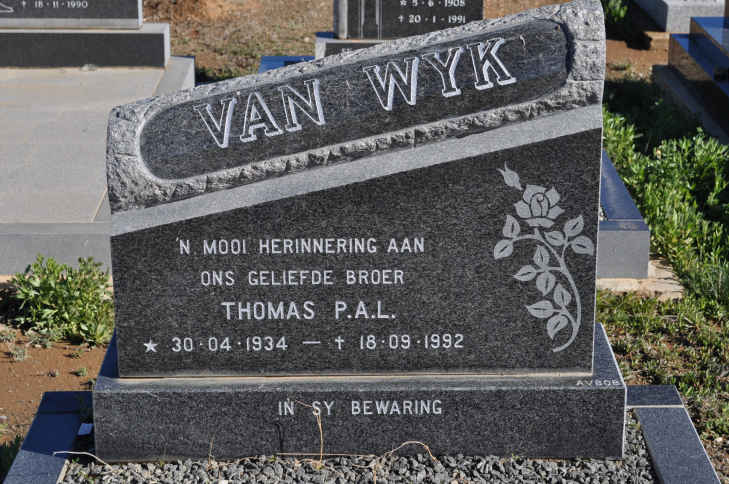 WYK Thomas P.A.L., van 1934-1992