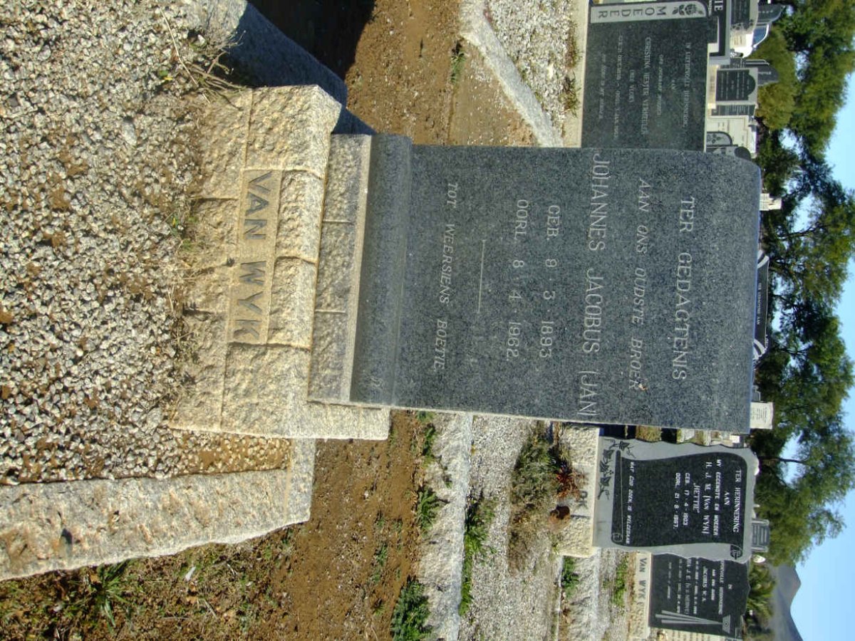 WYK Johannes Jacobus, van 1893-1962