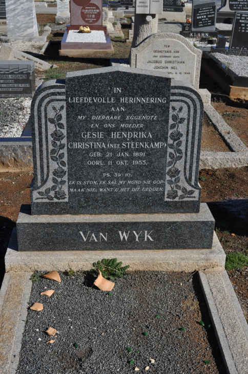 WYK Gesie Hendrika Christina, van nee STEENKAMP 1891-1955