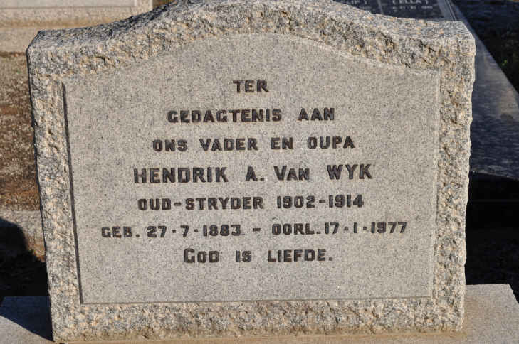 WYK Hendrik A., van 1883-1977