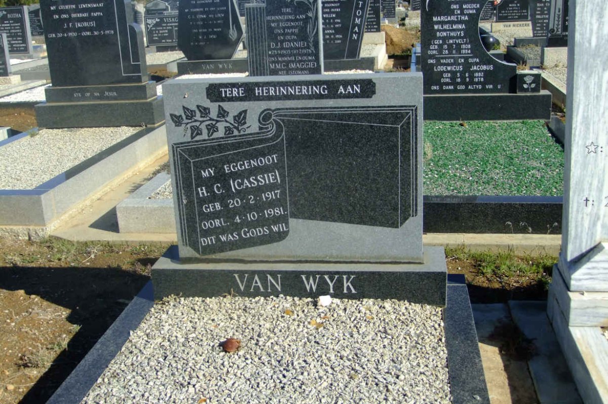 WYK H.C., van 1917-1981