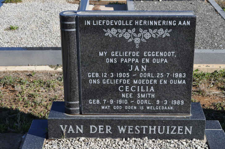 WESTHUIZEN Jan, van der 1905-1983 &amp; Cecilia SMITH 1910-1989