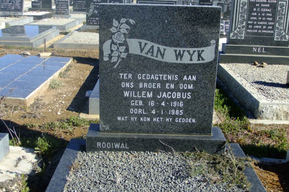 WYK Willem Jacobus, van 1916-1985