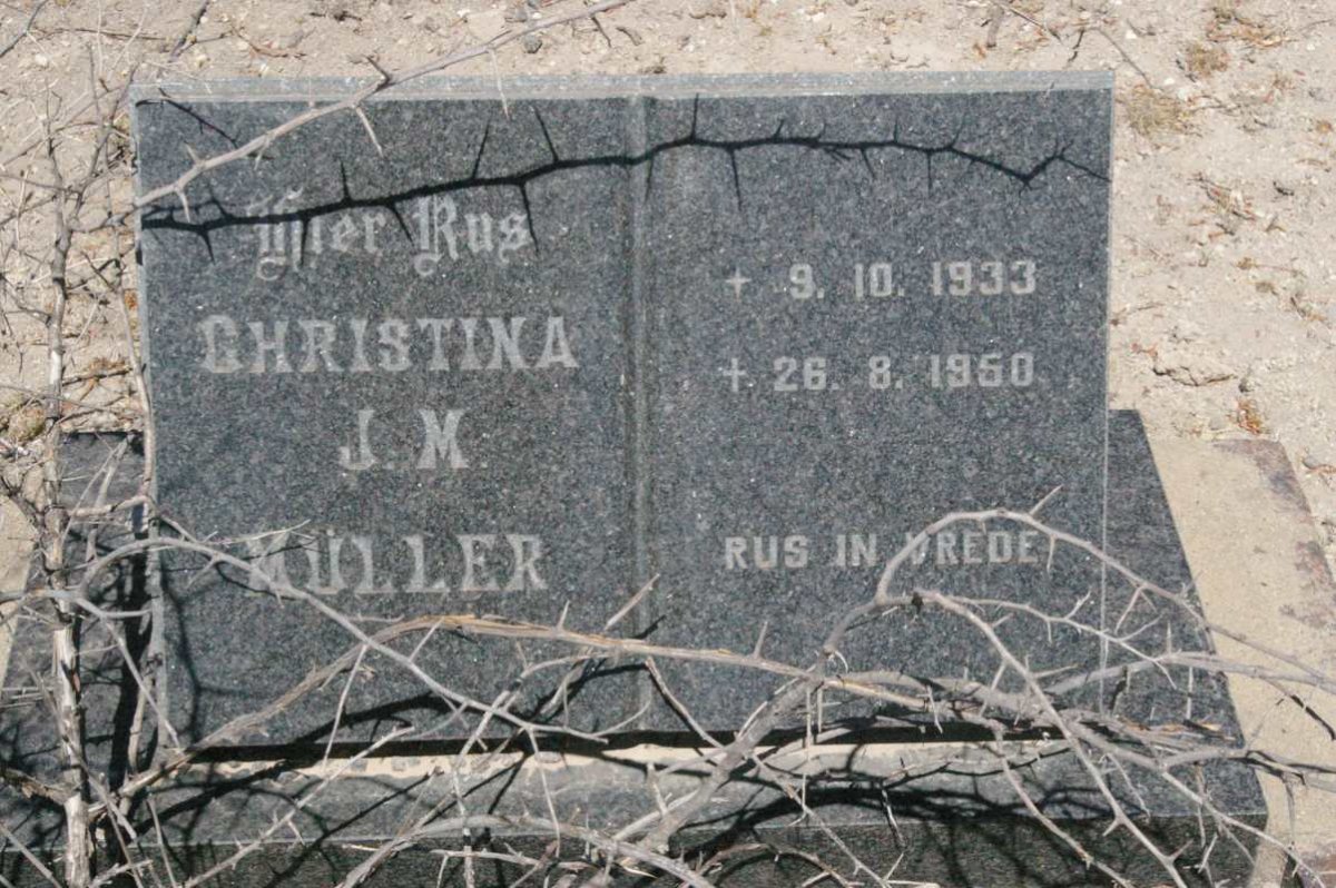 MULLER Christina J.M. 1933-1950