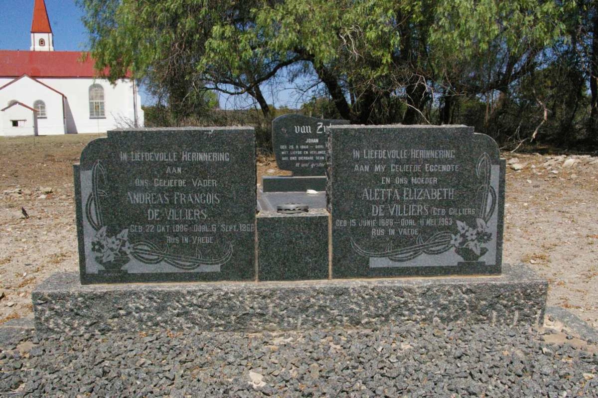 VILLIERS Andreas Francois 1886-1966 &amp; Aletta Elizabeth CILLIERS 1888-1963