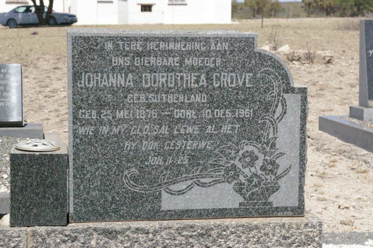 GROVE Johanna Dorothea nee SUTHERLAND 1876-1961