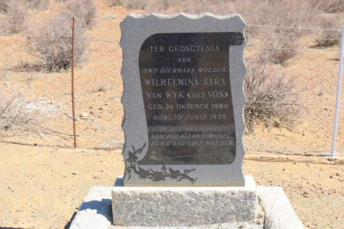 WYK Wilhelmina Sara, van nee VOS 1889-1953