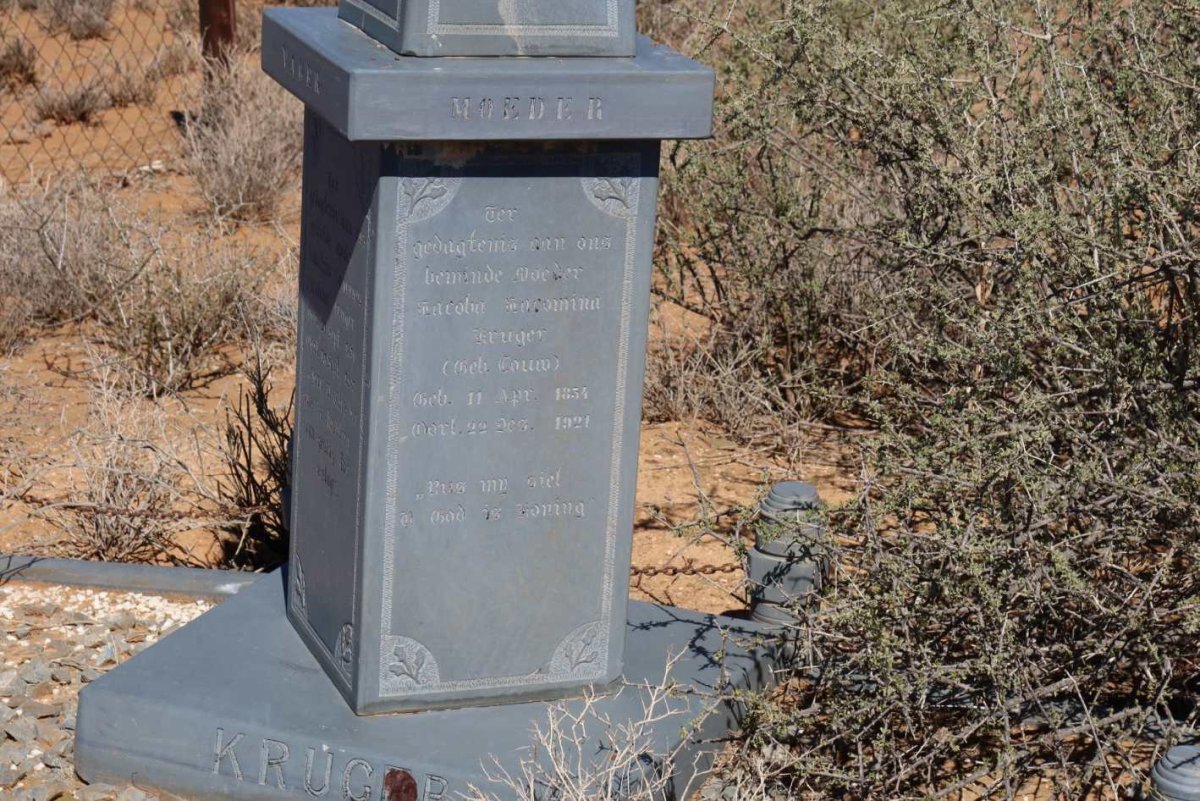 KRUGER Jacoba Jacomina nee LOUW 1854-1921