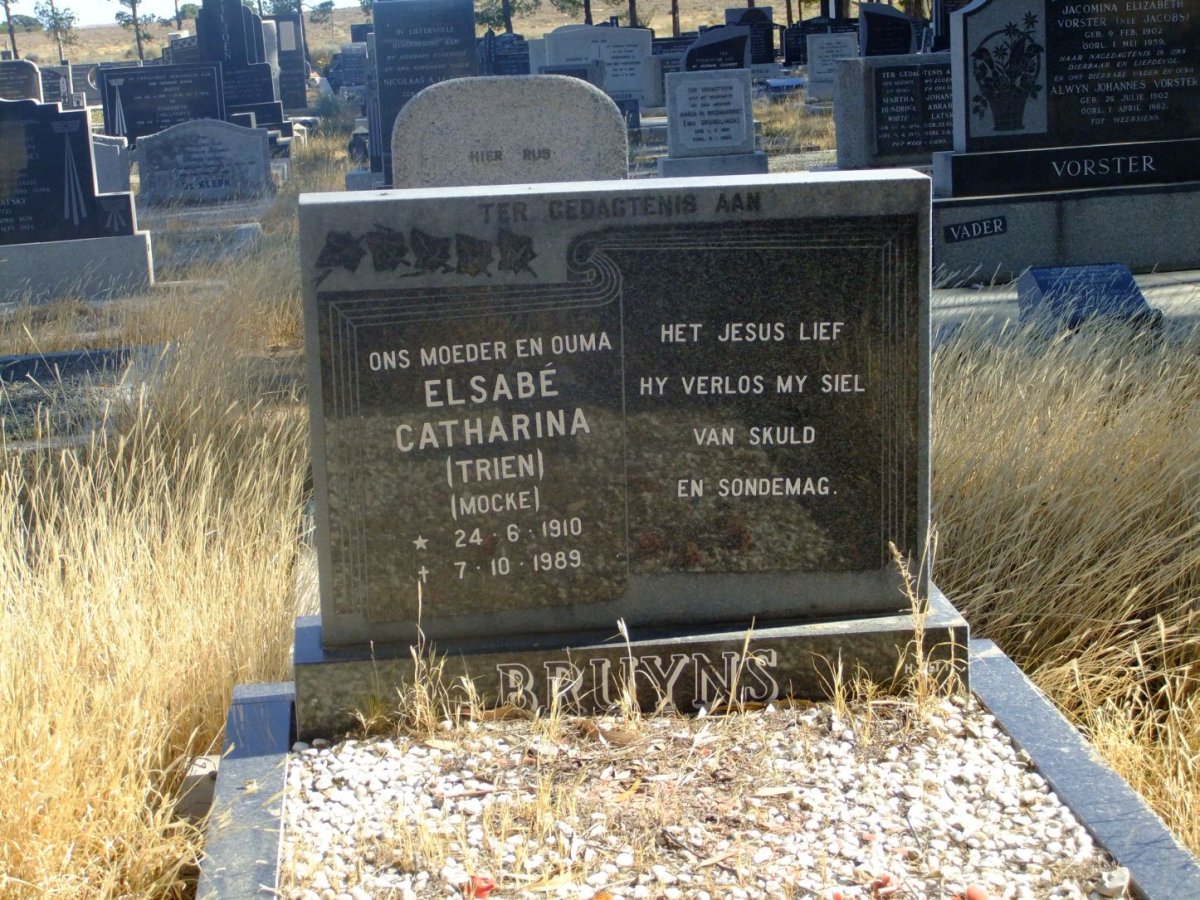 BRUYNS Elsabe Catharina nee MOCKE 1910-1989