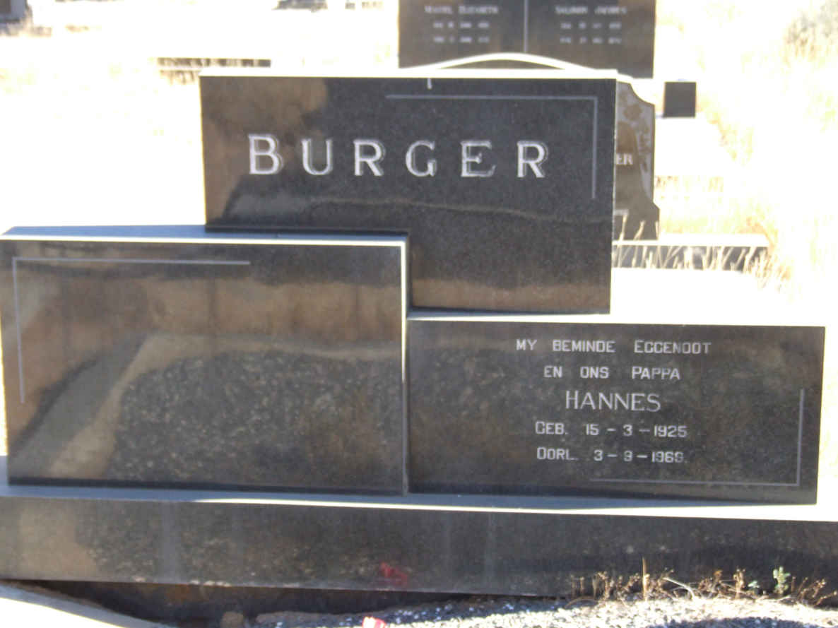 BURGER Hannes 1925-1968