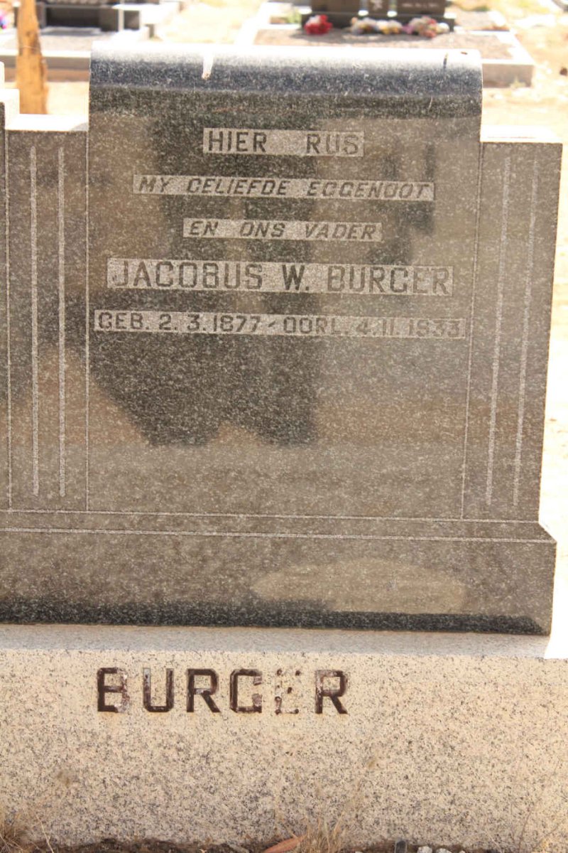 BURGER Jacobus W. 1877-1933
