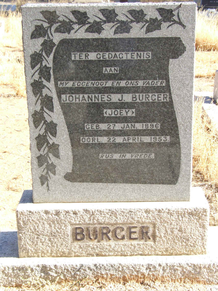 BURGER Johannes J. 1896-1953