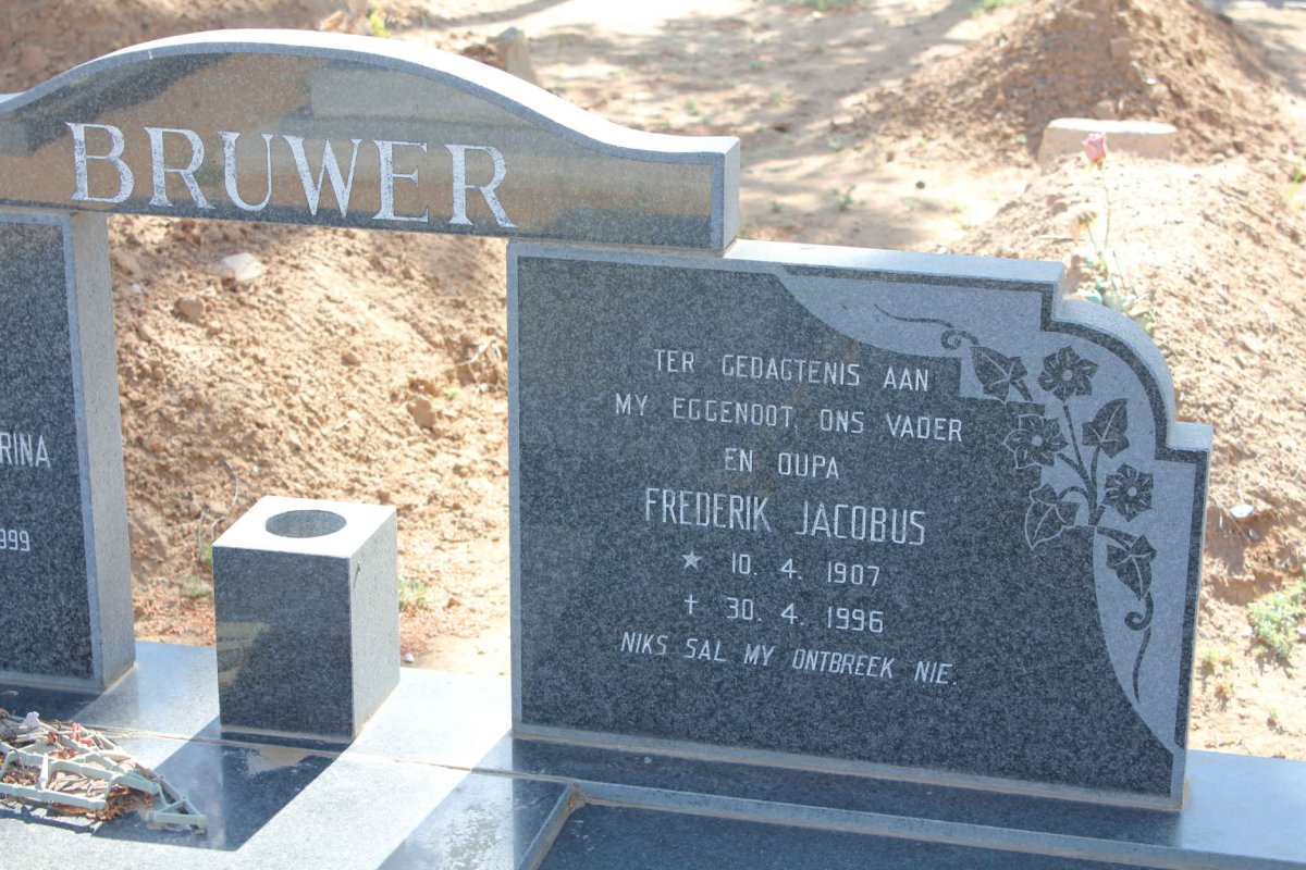 BRUWER Frederik Jacobus 1907-1996