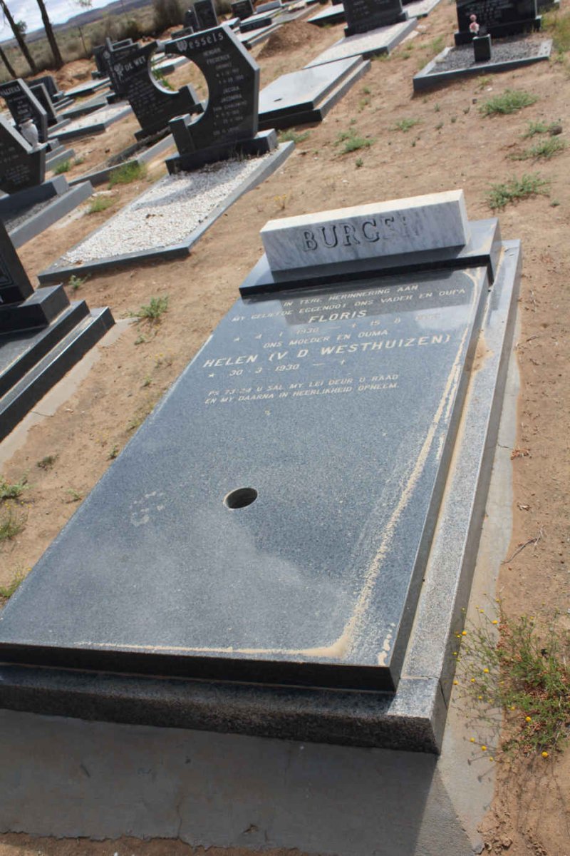 BURGER Floris 1930-1992 &amp; Helen V.D. WESTHUIZEN 1930-