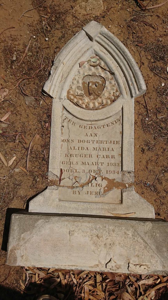 CARR Alida Maria Kruger 1933-1934