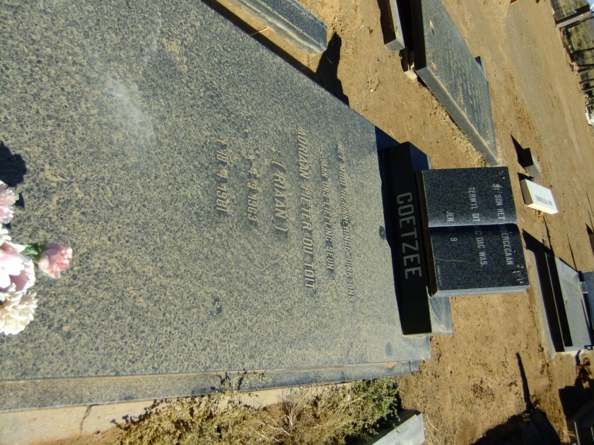 COETZEE Adriaan Pieter Du Toit 1963-1981